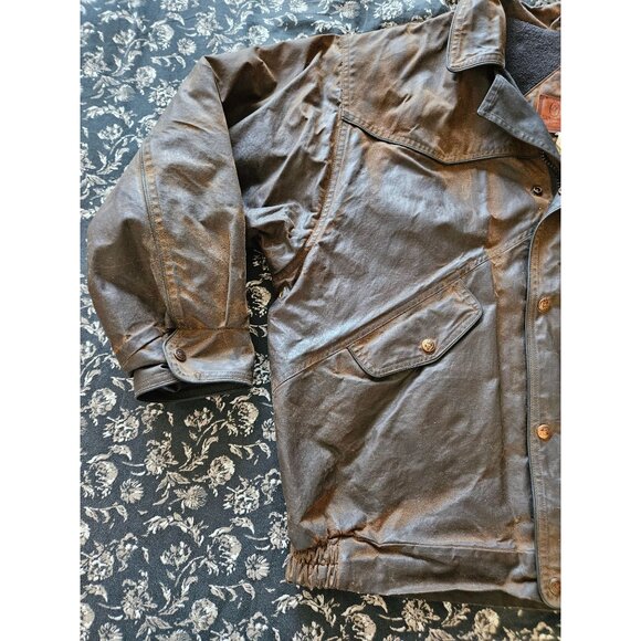 Vtg Outback Trading Co Men’s Wax Cotton Trailblazer Fleece Lined Jacket Size XL - Picture 4 of 10